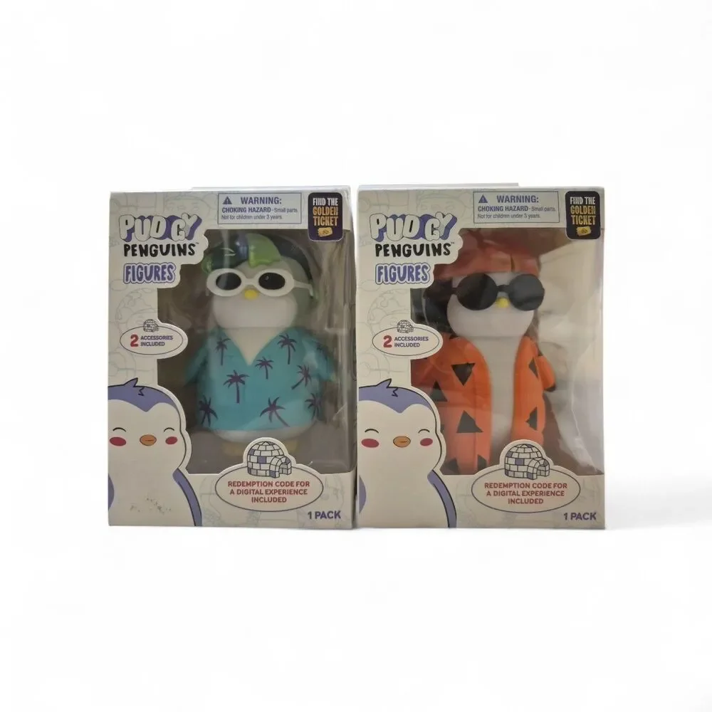 Pudgy Penguins Series 1 Golden Ticket Chance Full Set of 2 Penguins NEW SEAL